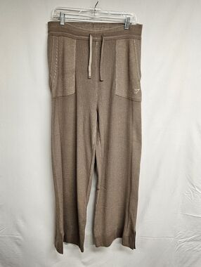 GymShark Pause Knitwear Pants Size XL Cement Brown/Pebble Grey